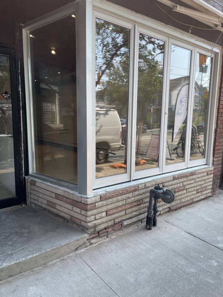 Commercial storefront window framing and replacement after